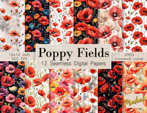 12 Watercolor Fields of Poppies Patterns: A Practical Review for Digital Creators