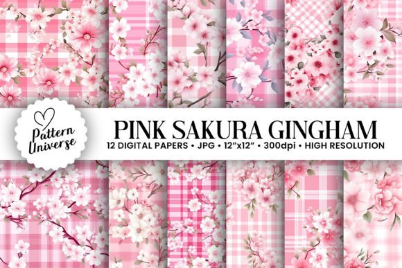 Bloom with Elegance: Discovering the Magic of Pink Sakura Flowers Plaid Patterns