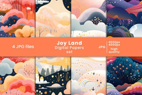 Joy Land Digital Paper and Patterns for Creative Projects