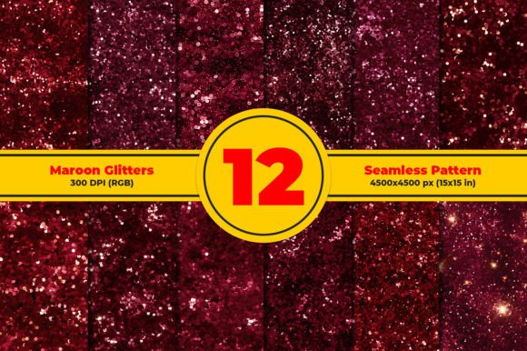 Maroon Glitters Seamless Patterns