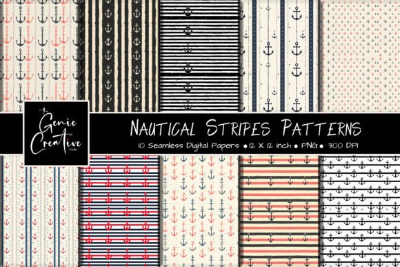 Nautical Stripes Seamless Patterns Set: A Versatile Resource for Creative Projects