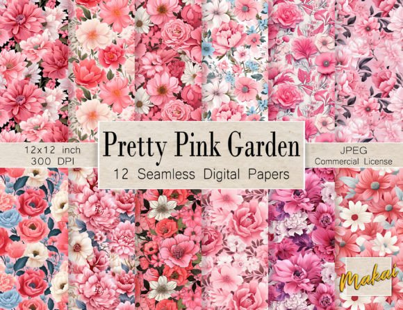 Pink Flower Seamless Patterns