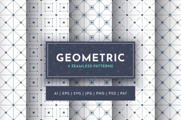 Set Seamless Geometric Patterns: A Versatile Design Resource for Print and Digital Use