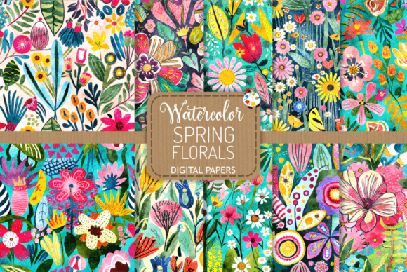 Spring Florals - Watercolor Patterns: A Versatile Resource for Creative Projects