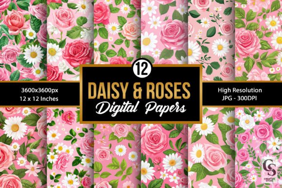 Spring Pink Roses Daisy Patterns: A Strategic Design Resource for Creative Projects