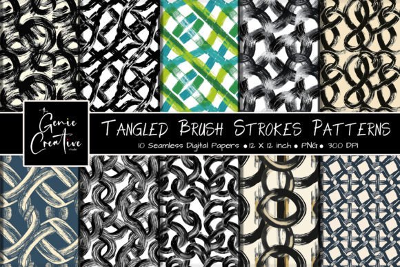 Tangled Brush Strokes Seamless Patterns for Creators