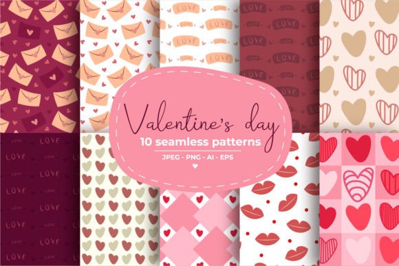 Unleashing Creativity with 10 Valentine s Day Seamless Patterns for Professional and Personal Projects